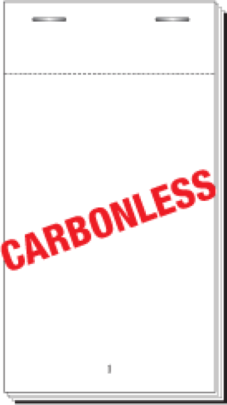 PAD 150 2 Ply Carbonless Duplicate Waiter Pad (3&rdquo;x5&frac12;&rdquo; with 4&frac12;&rdquo;tear out)